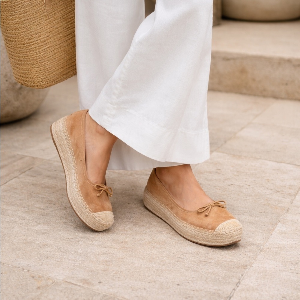 Talbots Suede Espadrille Platform Flats 8.5